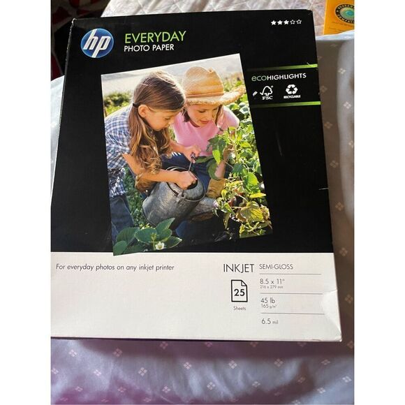 New HP Everyday 25 Sheet Letter 8.5 x 11-Inch Inkjet Semi-Gloss Photo Pape - Picture 6 of 11